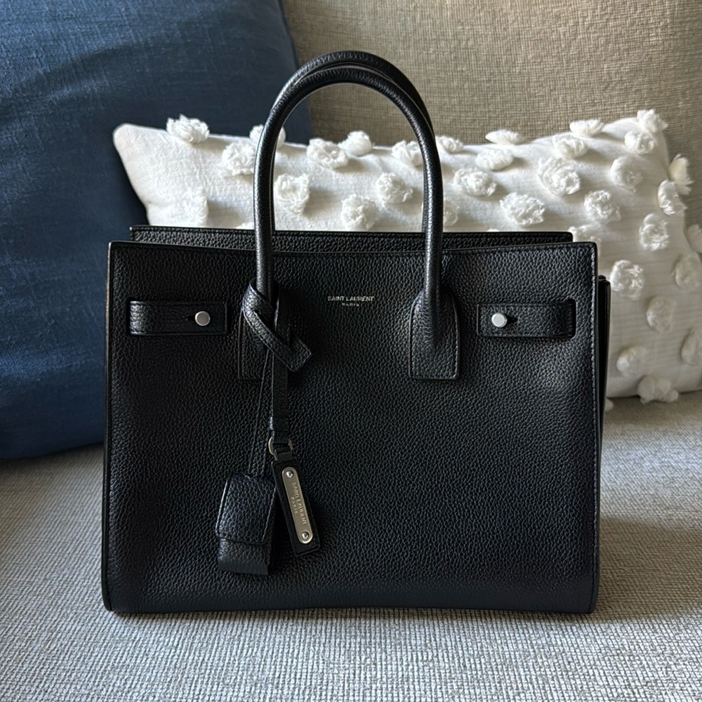 Authentic YSL Baby Sac De Jour Grained Supple Souple Black Barely Used